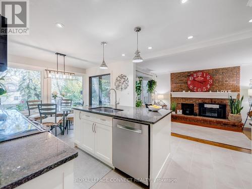 1885 New Street, Pickering, ON - Indoor Photo Showing Kitchen With Fireplace With Upgraded Kitchen