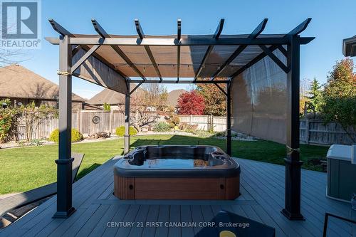 Hot Tub and Pergola - 377 Darcy Drive S, Strathroy-Caradoc (Ne), ON - Outdoor With Deck Patio Veranda