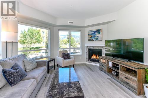 2301 Carrington Road Unit# 109, West Kelowna, BC - Indoor Photo Showing Living Room With Fireplace