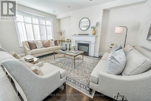 39 Lampman Crescent, Brampton, ON - Indoor Photo Showing Living Room With Fireplace