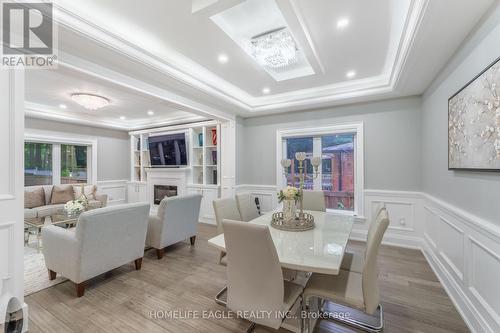 85 Oakridge Drive, Toronto, ON - Indoor Photo Showing Dining Room With Fireplace