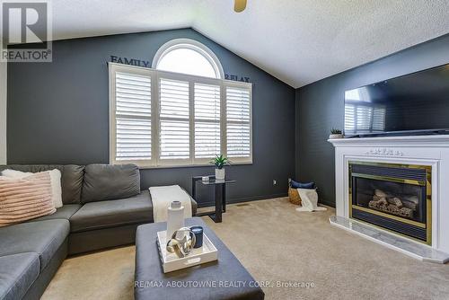 57 Niska Drive, Hamilton, ON - Indoor Photo Showing Living Room With Fireplace