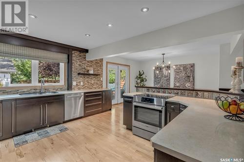 3378 Rae Street, Regina, SK - Indoor Photo Showing Kitchen With Double Sink