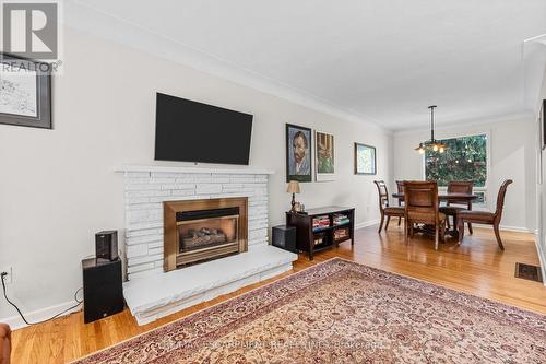 375 Clarendon Drive, Hamilton, ON - Indoor Photo Showing Living Room With Fireplace