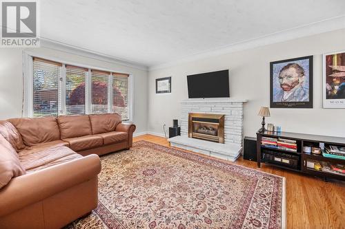 375 Clarendon Drive, Hamilton, ON - Indoor Photo Showing Living Room With Fireplace