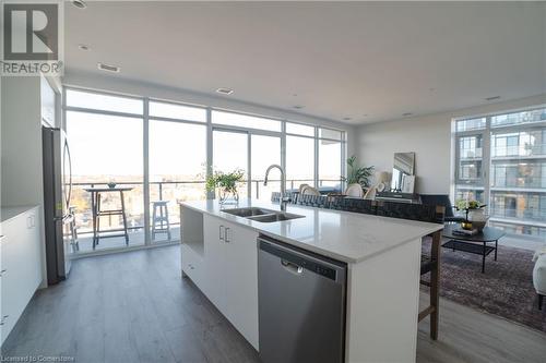 15 Glebe Street Unit# 1301, Cambridge, ON - Indoor Photo Showing Kitchen With Double Sink