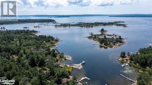 Birds eye view of property with a water view - 68 Wolverine Beach Rd, Port Severn, ON - Outdoor With Body Of Water With View