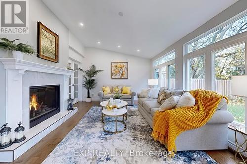 67 Centre Street S, Brampton, ON - Indoor Photo Showing Living Room With Fireplace