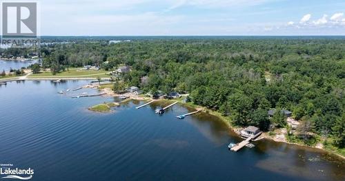 Birds eye view of property featuring a water view - 64 Wolverine Beach Road, Port Severn, ON - Outdoor With Body Of Water With View