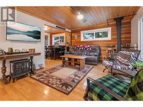 132 Missezula Lake Road, Princeton, BC - Indoor Photo Showing Living Room With Fireplace