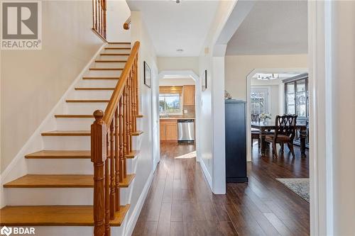 Staircase with wood-type flooring - 2604 Homelands Drive, Mississauga, ON - Indoor Photo Showing Other Room