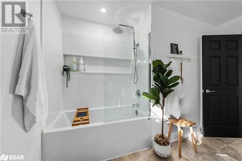 Bathroom featuring shower / bath combination with glass door - 18133 Loyalist Parkway, Prince Edward County, ON - Indoor Photo Showing Bathroom