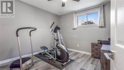 This lower level room is ideal for a 3rd bedroom, workout room, craft room, or whatever your heart desires. - 18 Walker Way, Sauble Beach, ON - Indoor Photo Showing Gym Room