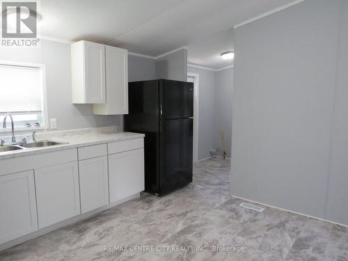 Kitchen next to laundry and side exit - 128 - 198 Springbank Drive, London, ON - Indoor Photo Showing Kitchen With Double Sink