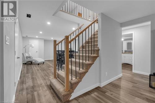 Staircase to basement - new luxury vinyl plank flooring (2022) - 386 Mechanics Street, Brussels, ON - Indoor Photo Showing Other Room