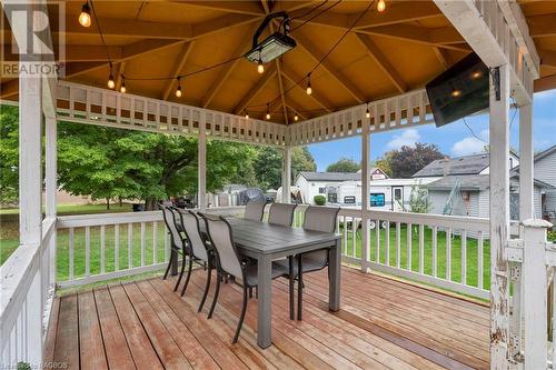 Gazebo with steel roof (2023) on deck - 386 Mechanics Street, Brussels, ON - Outdoor With Deck Patio Veranda With Exterior