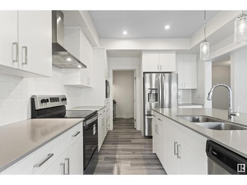 1635 16 St Nw, Edmonton, AB - Indoor Photo Showing Kitchen With Double Sink With Upgraded Kitchen