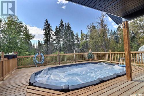 640 8Th Street Nw, Prince Albert, SK - Outdoor With Above Ground Pool With Deck Patio Veranda