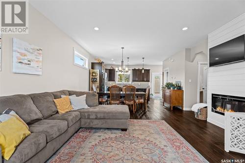 19 Wellington Place, Moose Jaw, SK - Indoor Photo Showing Living Room With Fireplace