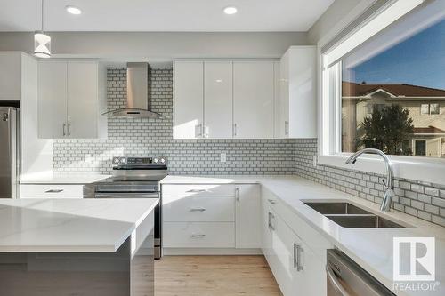 8719 88 Av Nw, Edmonton, AB - Indoor Photo Showing Kitchen With Double Sink With Upgraded Kitchen