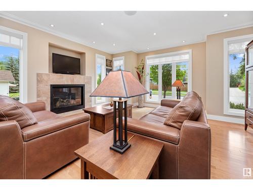 8728 101 Av Nw, Edmonton, AB - Indoor Photo Showing Living Room With Fireplace