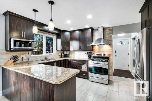 16 Westridge Cr Nw, Edmonton, AB - Indoor Photo Showing Kitchen With Upgraded Kitchen