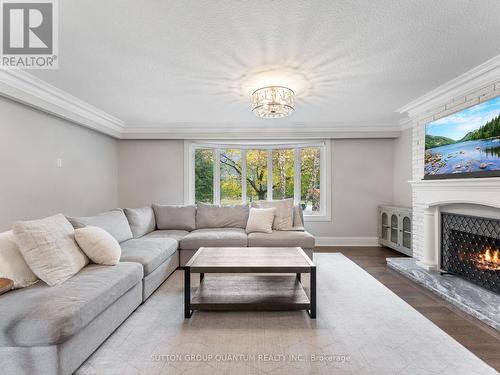 569 Indian Road, Mississauga, ON - Indoor Photo Showing Living Room With Fireplace