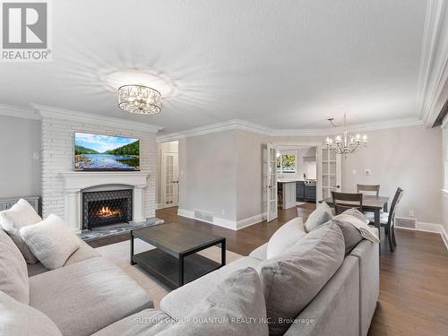 569 Indian Road, Mississauga, ON - Indoor Photo Showing Living Room With Fireplace