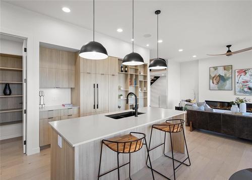 19 Sarsprilla Bend, Winnipeg, MB - Indoor Photo Showing Kitchen With Double Sink With Upgraded Kitchen