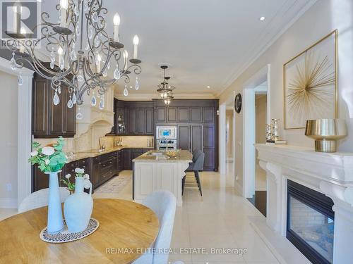 166 Grand Vellore Crescent, Vaughan, ON - Indoor Photo Showing Dining Room With Fireplace