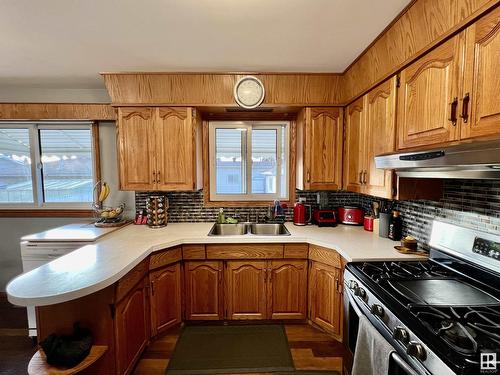 13232 63 St Nw, Edmonton, AB - Indoor Photo Showing Kitchen With Double Sink