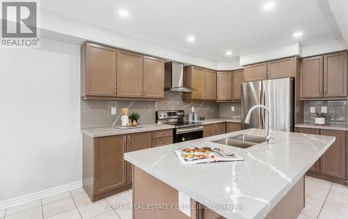 61 Stewardship Drive, Brampton, ON - Indoor Photo Showing Kitchen With Stainless Steel Kitchen With Double Sink With Upgraded Kitchen