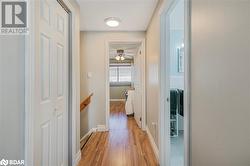 Hall with light wood-type flooring - 