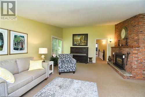 1282 Governors Road, Dundas, ON - Indoor Photo Showing Living Room With Fireplace