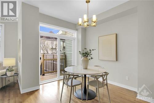 Sunfilled eating area offers direct access to the extra low maintenance backyard! - 368 Horseshoe Crescent, Stittsville, ON - Indoor Photo Showing Dining Room