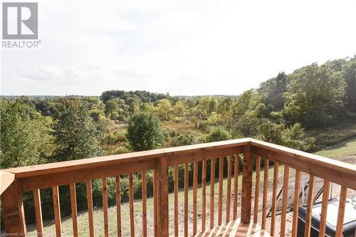 View of wooden deck - 620 Colborne Street W Unit# 42, Brantford, ON - Outdoor With Balcony With View