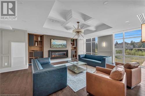 470 Dundas Street E Unit# 801, Waterdown, ON - Indoor Photo Showing Living Room With Fireplace