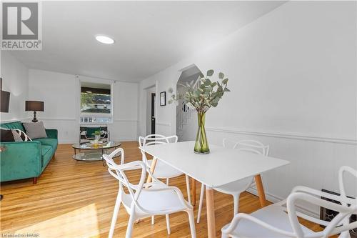 Dining room featuring hardwood / wood-style flooring - 233 Nile Street, Stratford, ON - Indoor