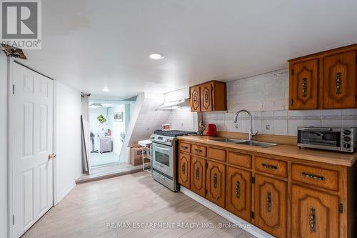 50 1/2 Clyde Street, Hamilton, ON - Indoor Photo Showing Kitchen With Double Sink