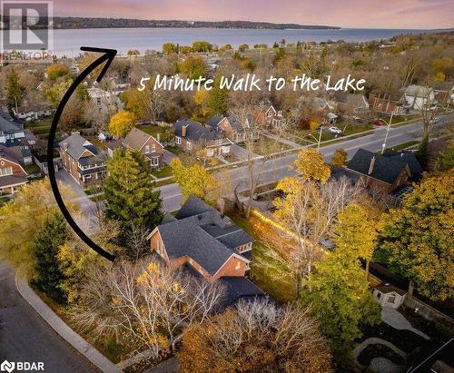 Aerial view at dusk featuring a water view - 42 Burton Avenue, Barrie, ON - Outdoor With Body Of Water With View