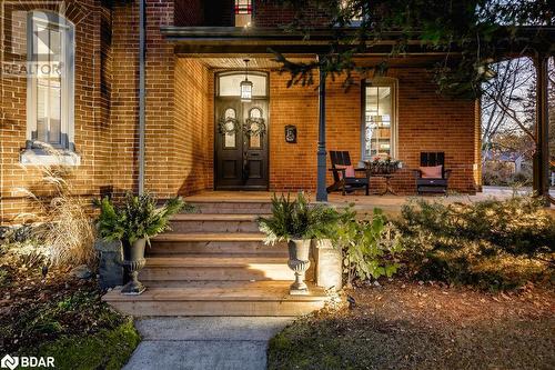 Doorway to property featuring covered porch - 42 Burton Avenue, Barrie, ON - Outdoor