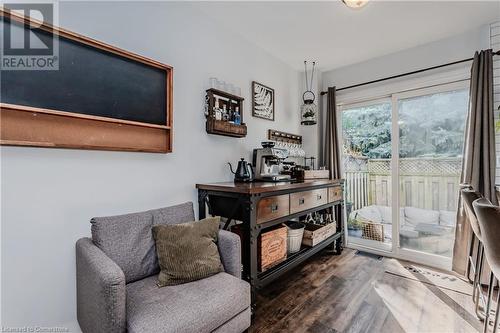 Sitting room featuring dark hardwood / wood-style floors - 230 Blackhorne Drive Unit# 19, Kitchener, ON - Indoor