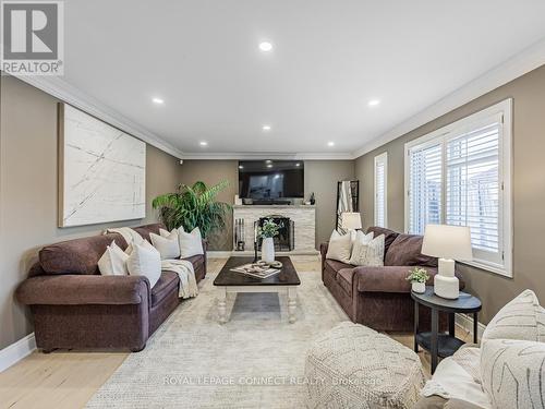 203 Fallingbrook Street, Whitby, ON - Indoor Photo Showing Living Room With Fireplace