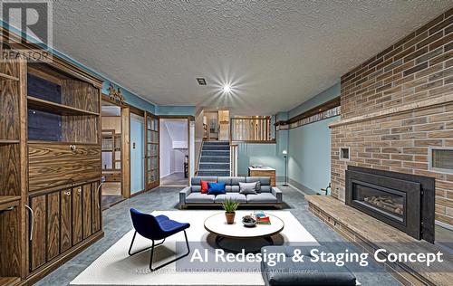 595 Foxrun Court, Oshawa (Pinecrest), ON - Indoor Photo Showing Living Room With Fireplace