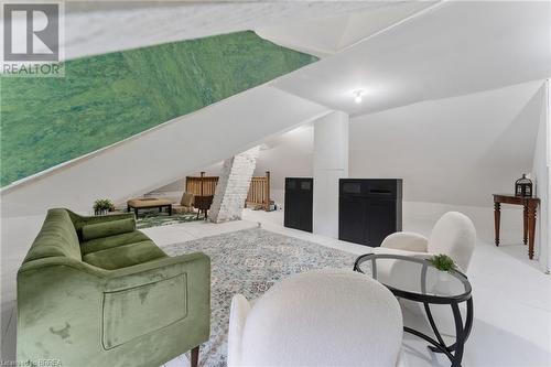 Living room featuring lofted ceiling - 50 Ontario Street, Brantford, ON - Indoor