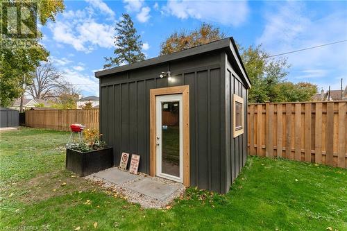 View of outbuilding featuring a yard - 50 Ontario Street, Brantford, ON - Outdoor