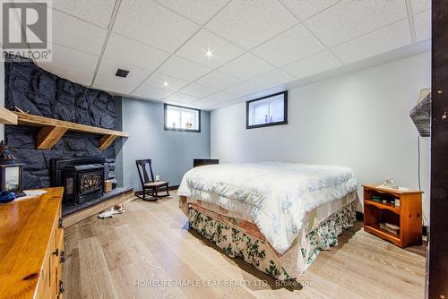 14 Webb Street E, East Luther Grand Valley, ON - Indoor Photo Showing Bedroom With Fireplace