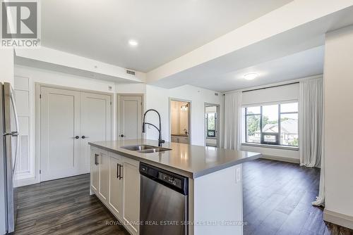 212 - 30 Hamilton Street S, Hamilton, ON - Indoor Photo Showing Kitchen With Double Sink