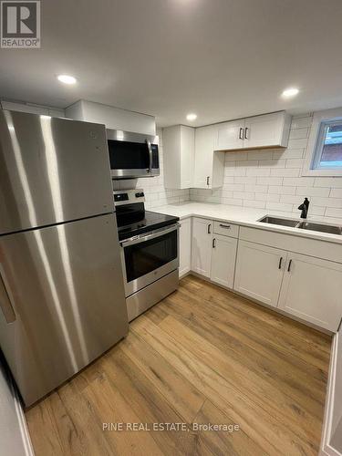 Lower - 21 Fairview Avenue, Kitchener, ON - Indoor Photo Showing Kitchen With Stainless Steel Kitchen With Double Sink