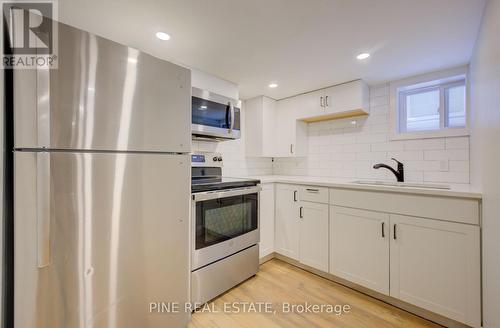 Lower - 21 Fairview Avenue, Kitchener, ON - Indoor Photo Showing Kitchen With Stainless Steel Kitchen